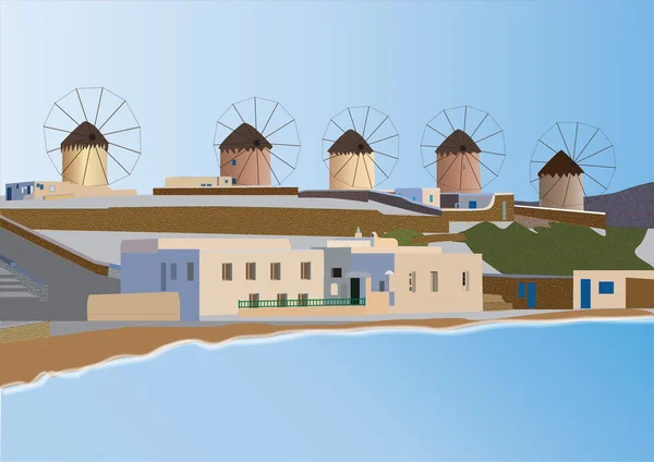 Mykonos — Vector de stock