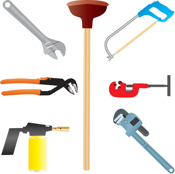 Plumbers Tools — Stock Vector