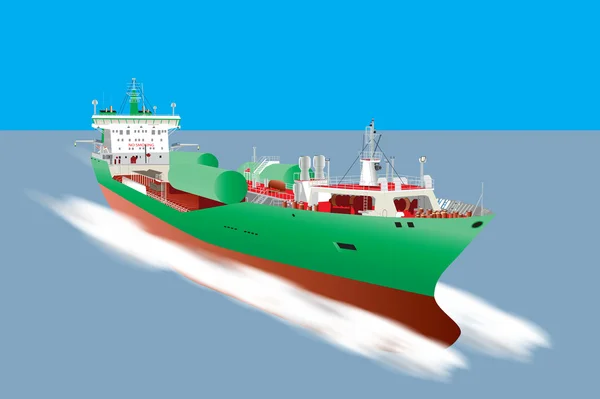 Gas Tanker Ship — Stock Vector