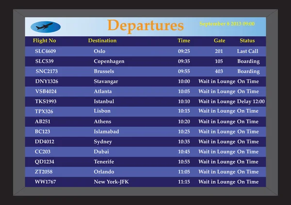 Départs aéroport — Image vectorielle