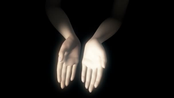 Mulher cuping mãos com canal fosco — Vídeo de Stock