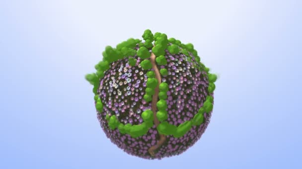 Abstrait Planète verte avec des arbres et des fleurs en croissance 