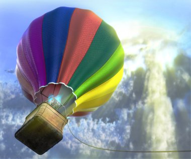 Aerostat baske ile uçan
