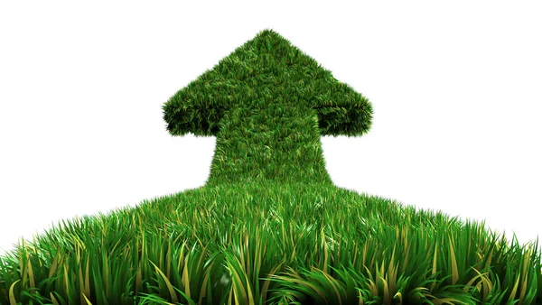 Arrow from grass way, ecologic symbol — Stock Photo, Image