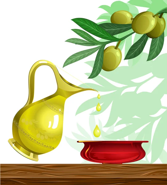 Hanuka geçmiş petrol ve zeytin ağacı ile kutlamak — Stok Vektör