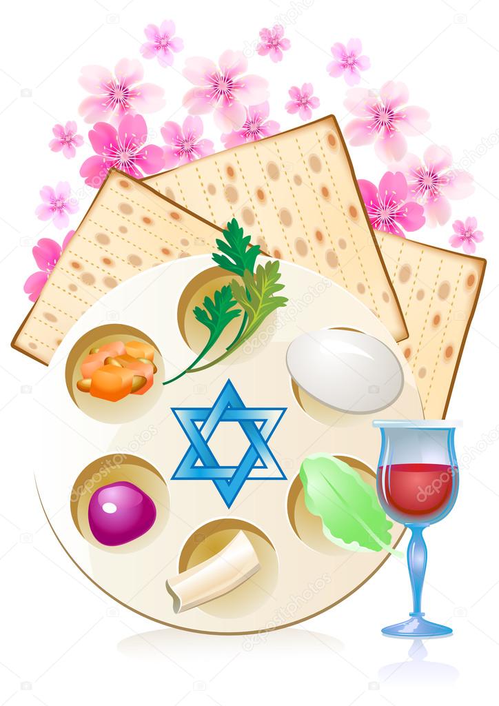 Jewish celebrate pesach passover with eggs — Stock Vector © denisgo 21541225