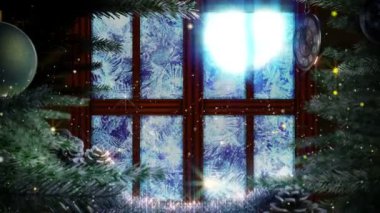 soyut christmas animated ağaç dekoratif arka pencere