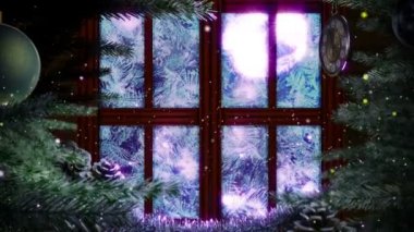 soyut christmas animated ağaç dekoratif arka pencere