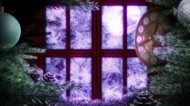 soyut christmas animated ağaç dekoratif arka pencere