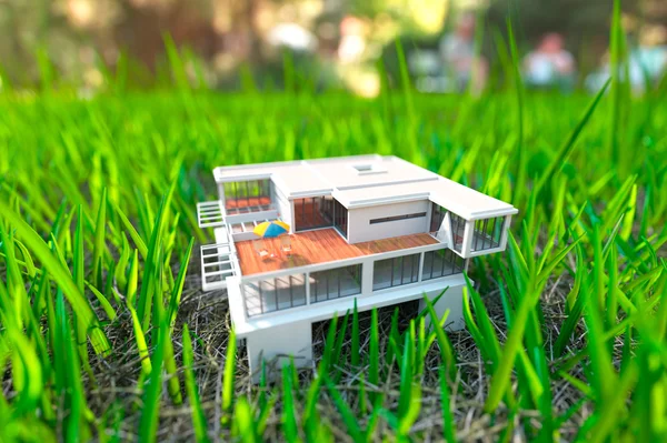 Casa en la hierba verde vista de cerca — Foto de Stock