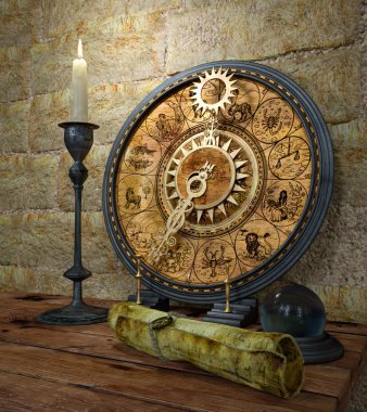 kavram natürmort zodyak iç geçiriyor ve mum