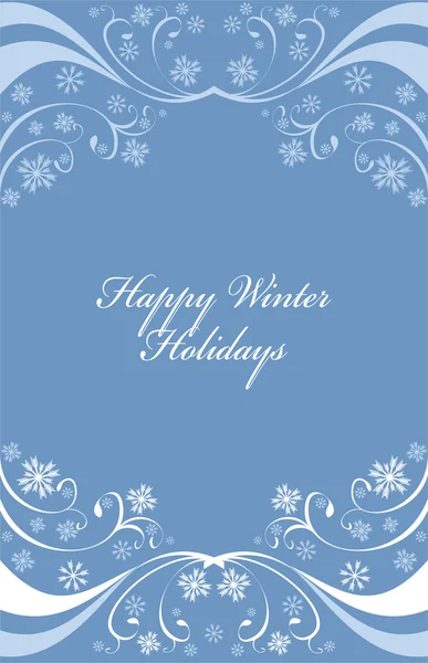 Winter background with snowflakes on blue — Stock Vector