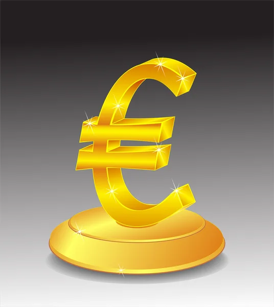 Símbolo de Oro Euro en stand — Vector de stock