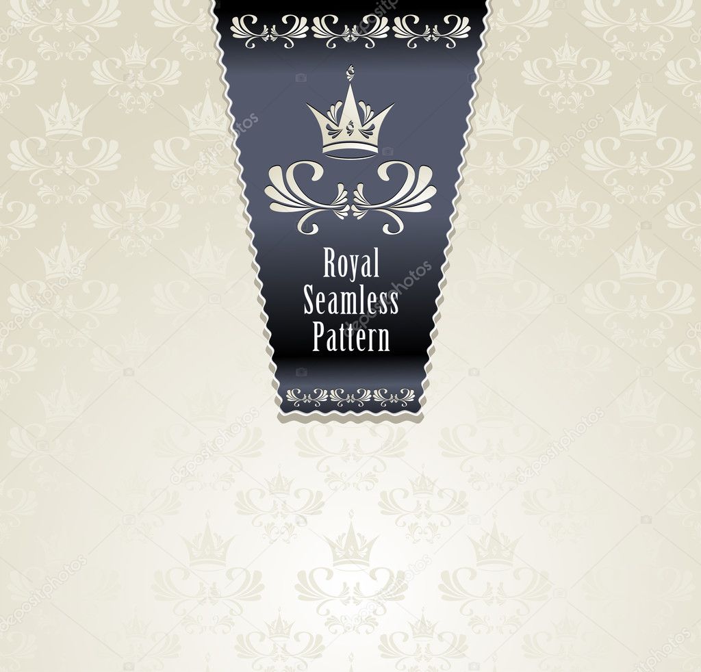 Royal seamless pattern with crown or Royal light background