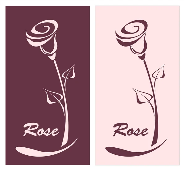 Rose for logotype something or style post card — Stock Vector