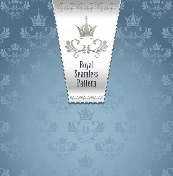 taç veya koyu mavi arka plan ile Royal seamless modeli