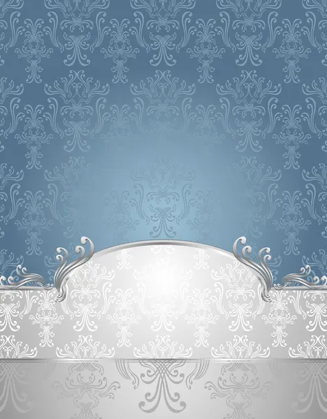 Dikişsiz desen Victoria tarzı içinde mavi ve gümüş renkleri ayarlayın.