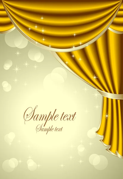 Background with gold drapes — Stock Vector