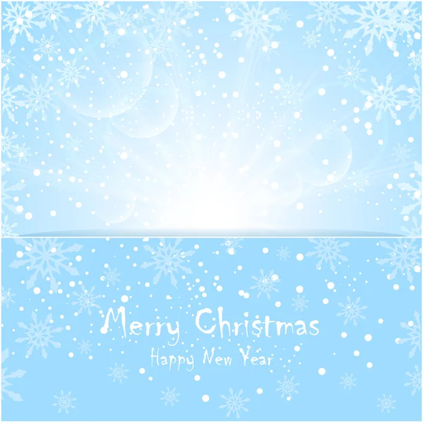 Merry christmas achtergrond met zon sneeuwvlokken — Stockvector