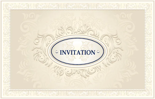 Invitation or Wedding frame with Floral background — Stock Vector