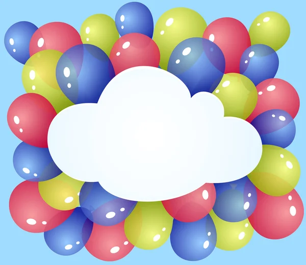 Cloud with balloons — Stock Vector