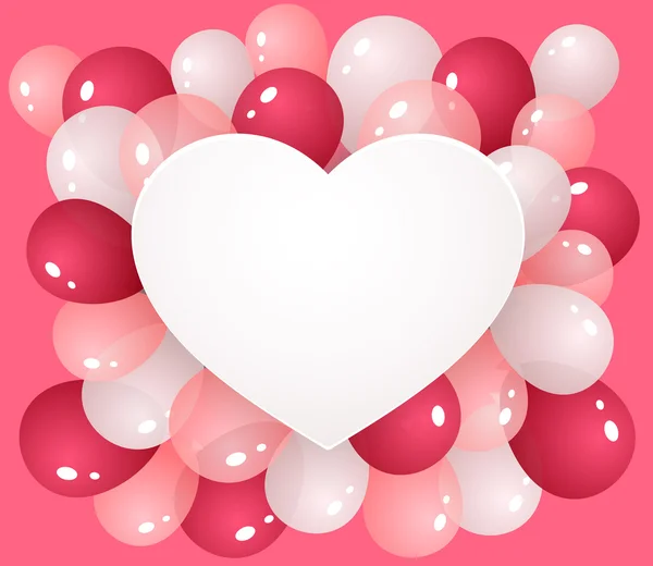 Corazón con globos — Vector de stock