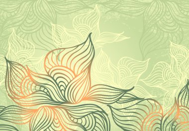 ile yeşil renkte çiçek grunge floral arka plan