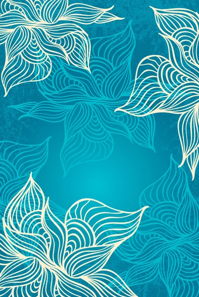 花グランジ海洋色と抽象的な花の背景 — ストックベクタ