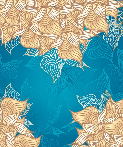 花殻海藻と抽象の花の背景 — ストックベクタ