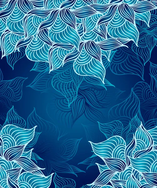 Fondo floral abstracto con flores conchas algas — Vector de stock