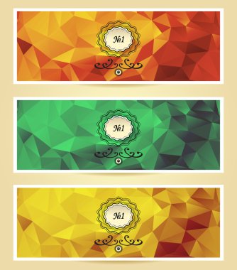 soyut üçgen afiş Kırmızı Sarı altın yeşil ayarla