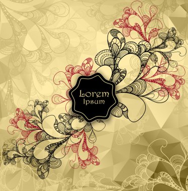 Özet doodle stilini üçgenleri altın arka plan.