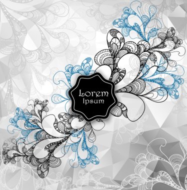 Özet doodle stilini üçgenleri Gümüş arka plan.