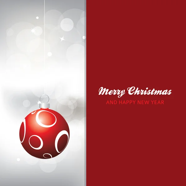 Weihnachtskarte Hintergrund, rot und silber — Stockvektor