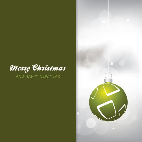 Noel kartı arka plan, yeşil ve gümüş — Stok Vektör