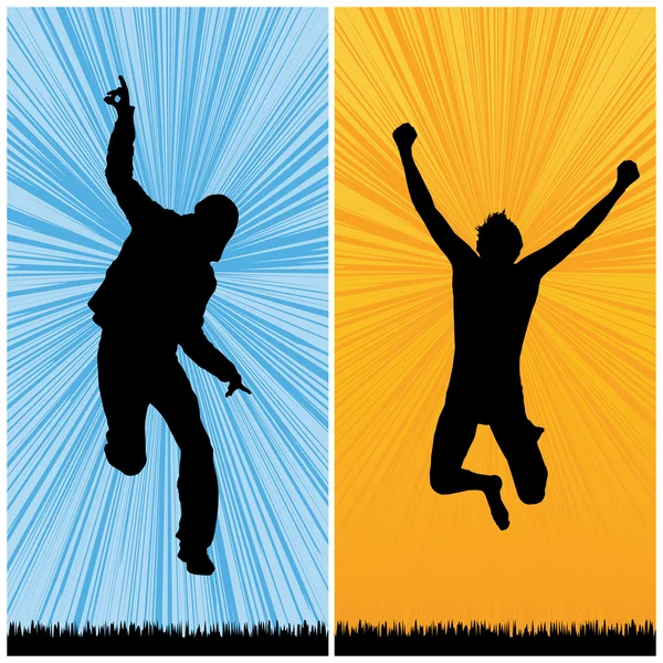 Happy man jumping — Stock Vector