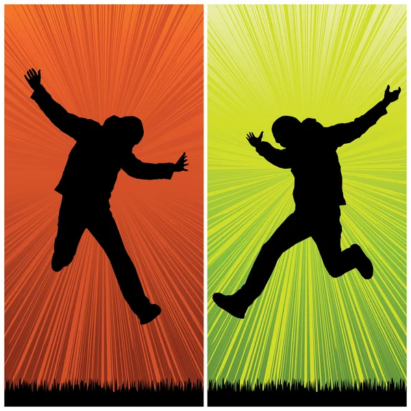 Homme heureux sautant — Image vectorielle