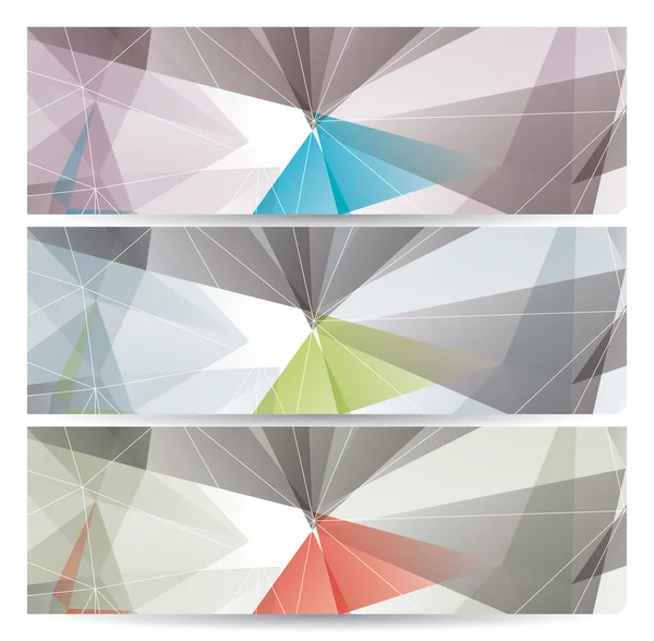 Abstracte geometrische banners (headers) — Stockvector