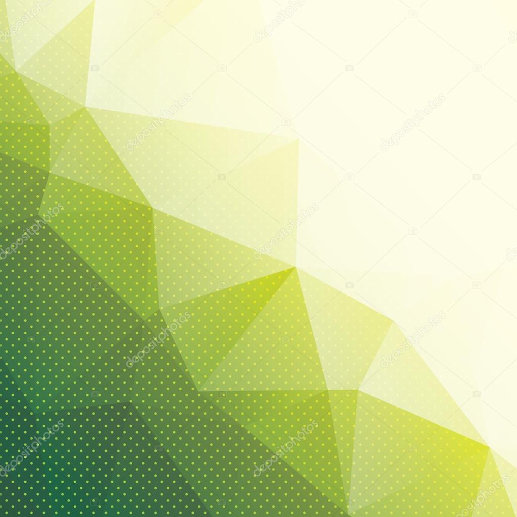 abstract green triangle background with dots