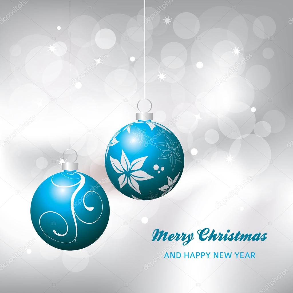christmas card background, blue and silver