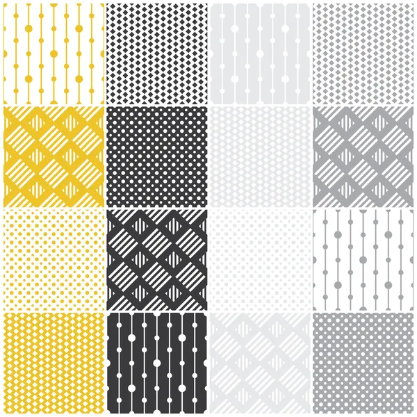 Geometric seamless patterns: dots, squares Vector Graphics