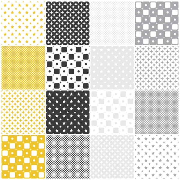 Geometric seamless patterns: squares — Stock Vector