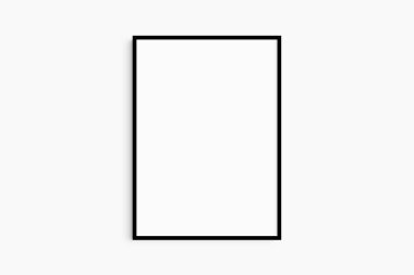 Çerçeve modeli 5x7, 50x70, A4, A3, A2, A1. Tek siyah çerçeve modeli. Temiz, modern, minimalist, parlak. Portre. Dikey.