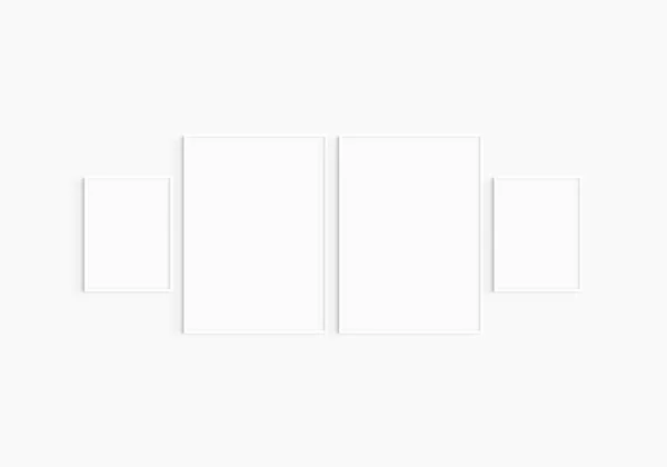 Nástěnná Maketa Galerie Sada Bílých Snímků Montáž Rámu Galerie Dva — Stock fotografie