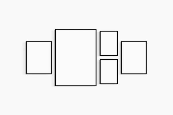 Галерея Макет Стін Набір Чорних Кадрів Галерея Макет Настінної Рамки — стокове фото