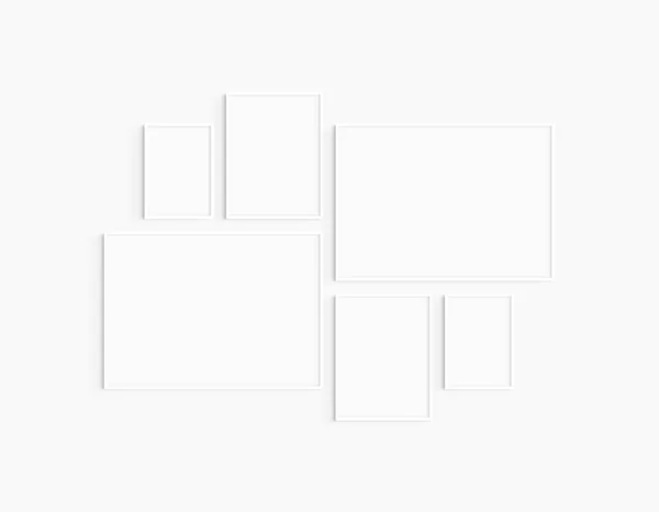 Galeriewandattrappe Set Mit Weißen Rahmen Galeriewandattrappe Zwei 70X50 Zwei 30X40 — Stockfoto