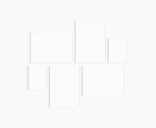 Galeriewandattrappe Set Mit Weißen Rahmen Galeriewandattrappe Zwei 50X70 Zwei 70X50 — Stockfoto