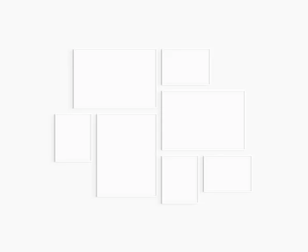 Galeriewandattrappe Set Mit Weißen Rahmen Galeriewandattrappe Ein 50X70 Zwei 70X50 — Stockfoto
