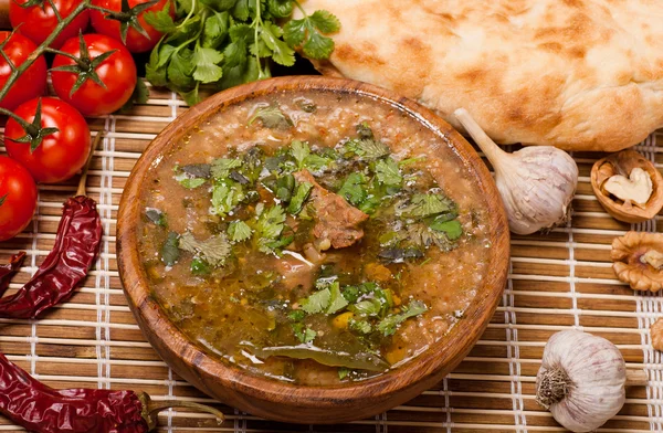 Kharcho.Georgian beef-walnut soup — Stock Image Kharcho.Georgian beef-walnut soup Royalty Free Stock Images