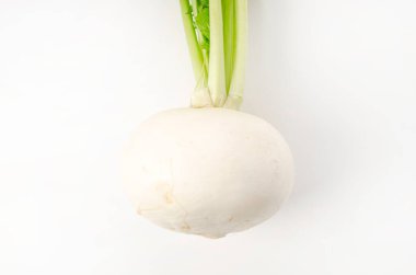 Beyaz arkaplanda Japon Beyaz Şalgam